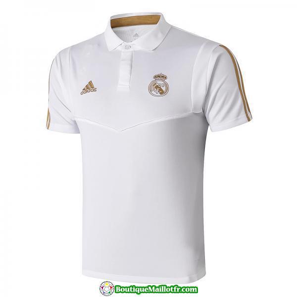 Polo Kit Real Madrid Entrainement 2019 2020 Blanc