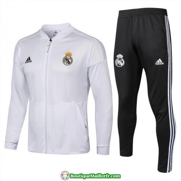 Veste Real Madrid 2018 2019 Ensemble Complet Blanc