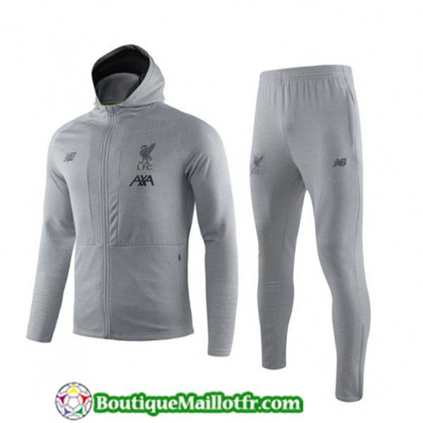 Veste Survetement Liverpool 2019 2020 Ensemble Gri...