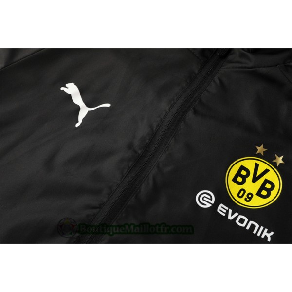 Veste De Foot Dortmund 2019 2020 à Capuche Coupe Vent Noir