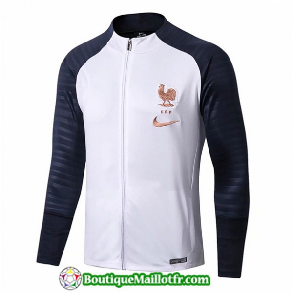 Veste De Foot France 2019 2020 Blanc/bleu Marine