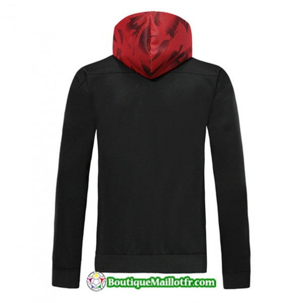 Veste De Foot Sweat à Capuche Ac Milan 2019 2020 Ensemble Noir/rouge