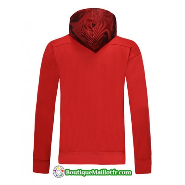 Veste De Foot Sweat à Capuche Ac Milan 2019 2020 Ensemble Rouge