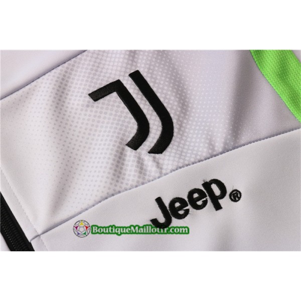 Veste Survetement Juventus 2019 2020 Ensemble Blanc/vert Bande