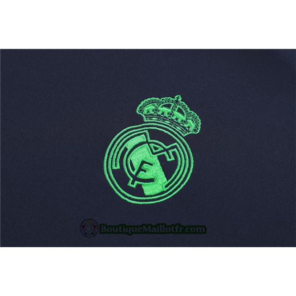 Survetement Real Madrid 2019 2020 Ensemble Champions League Bleu Marine/bleu Col Haut