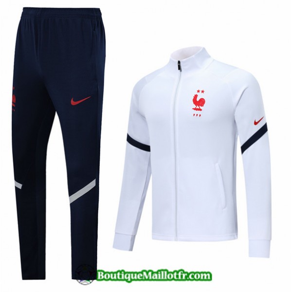 Veste Survetement France 2020 2021 Ensemble Blanc