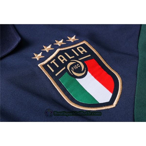 Maillot Entraînement Italie 2020 2021 Polo Vert Noirâtre