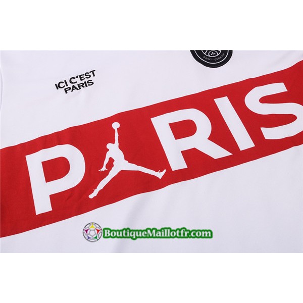 Maillot Entraînement Paris Saint Germain Jordan 2020 2021 Blanc (rouge Pris)