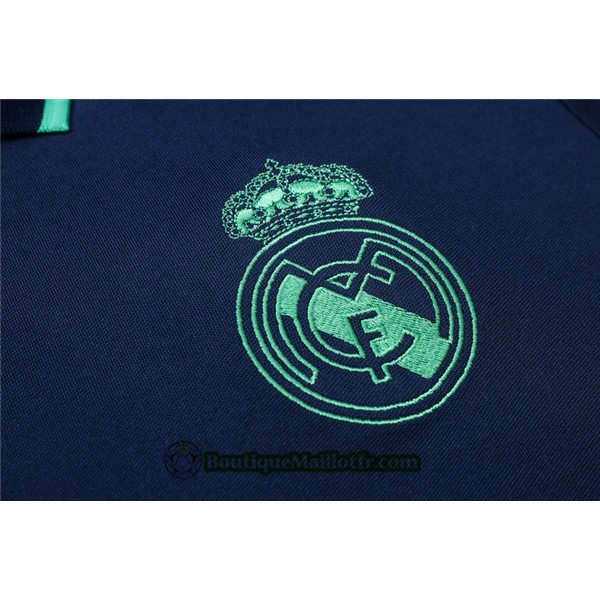 Maillot Entraînement Real Madrid 2020 2021 Polo Bleu Marine/vert