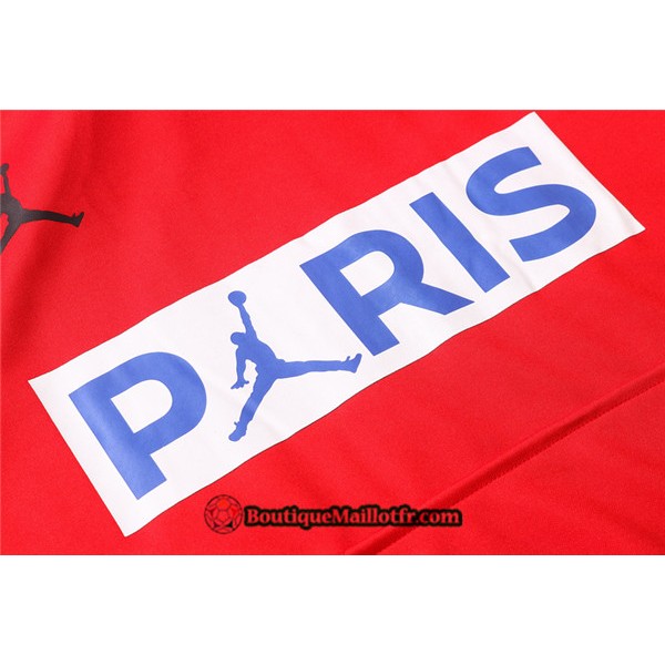 Survetement Paris Saint Germain 2020 2021 Rouge / Blanc / Bleu Paris Jordan A Capuche