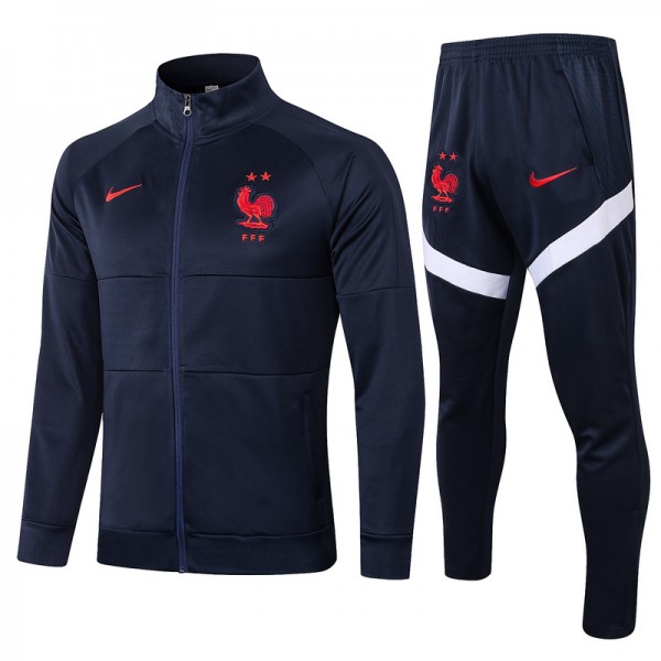 Veste Survetement France 2020 2021 Bleu Marine Col...