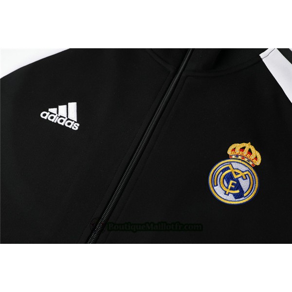 Veste Survetement Real Madrid 2020 2021 Noir/blanc