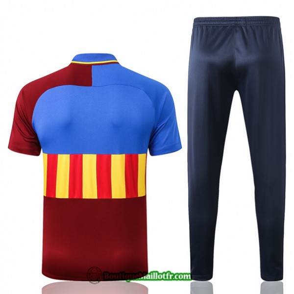 Maillot Kit Entraînement Barcelone 2020 2021 Polo Training Bleu/rouge/jaune