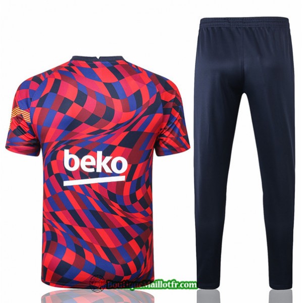 Maillot Kit Entraînement Barcelone 2020 2021 Training Violet/rouge Rayon