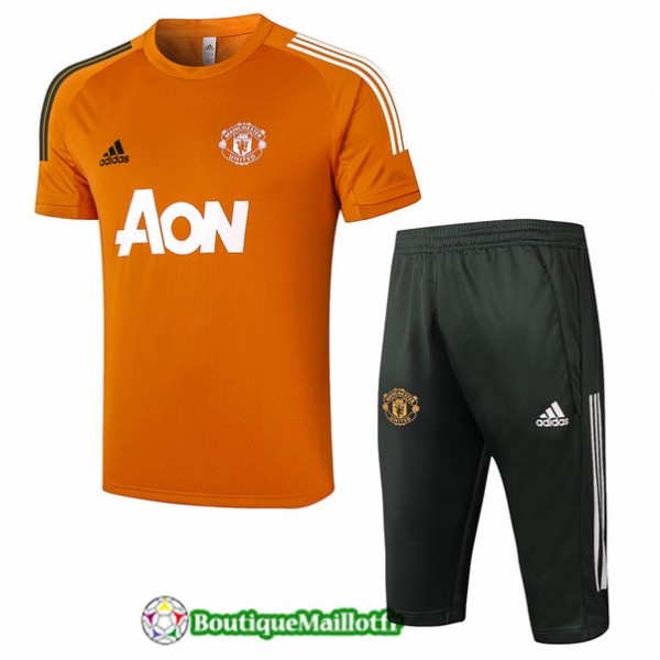 Maillot Kit Entraînement Manchester United 2020 Training 3/4 Orange