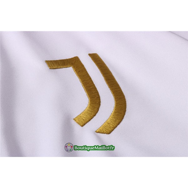 Veste Survetement Juventus 2020 Blanc/noir Or Badge Col Haut