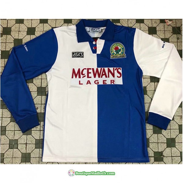 Maillot Blackburn Retro 1994 1995 Domicile Manche ...