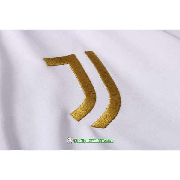 Veste Survetement Juventus 2020 2021 Col Haut Blanc/noir (or Logo)