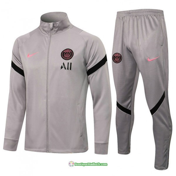 Veste Survetement Psg 2021 2022 Gris Clair