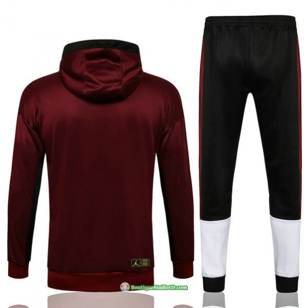 Veste Survetement Psg Jordan 2021 2022 A Capuche Bordeaux