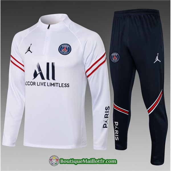 Survetement Jordan Psg 2021 2022 Enfant Blanc