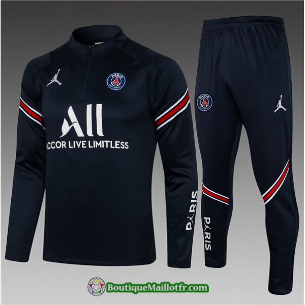 Survetement Jordan Psg 2021 2022 Enfant Bleu Marin...