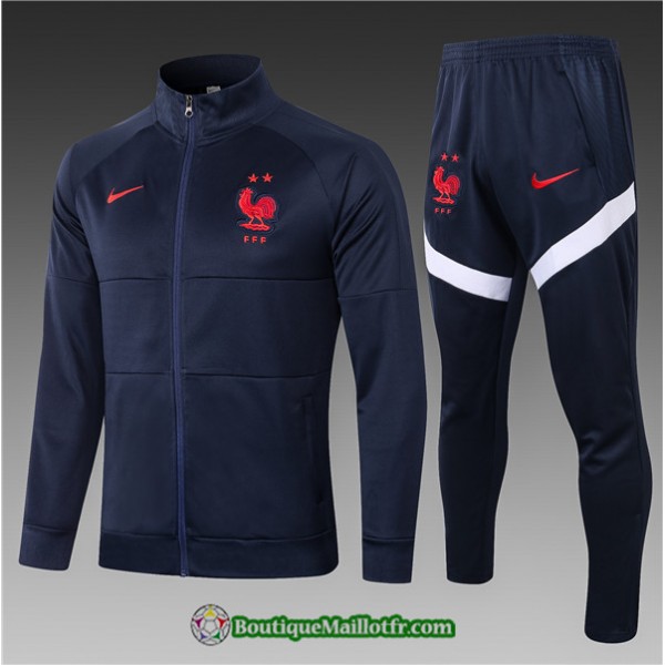 Veste Survetement France 2021 2022 Enfant Bleu Mar...