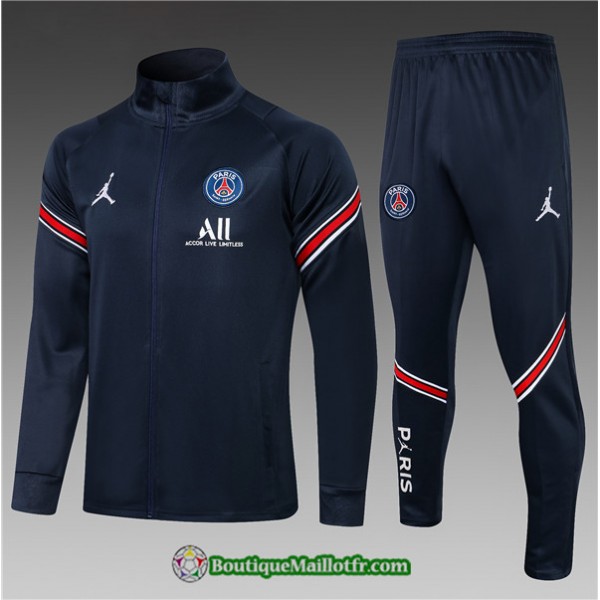 Veste Survetement Jordan Psg 2021 2022 Enfant Bleu...