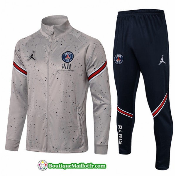 Veste Survetement Jordan Psg 2021 2022 Gris Clair ...