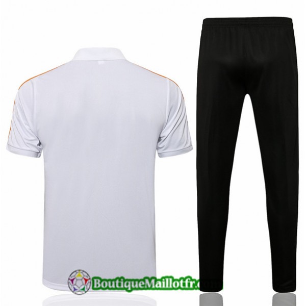 Maillot Kit Maillot Entraînement Polo Real Madrid 2021 2022 Training Blanc/orange