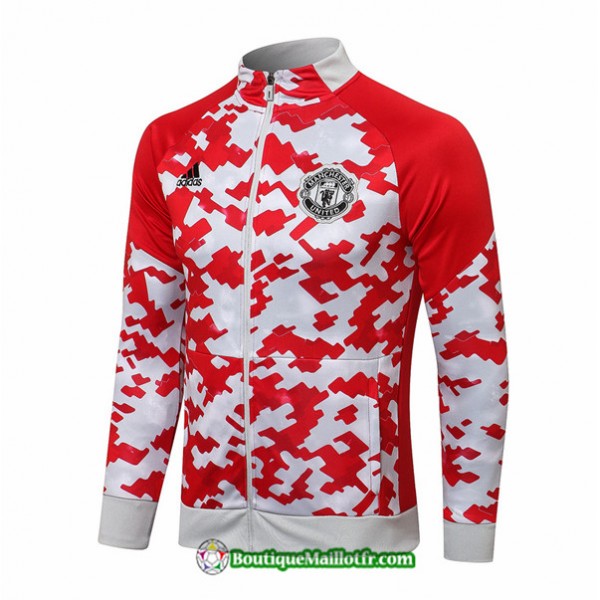 Maillot Veste 2021 2022 Manchester United Rouge/bl...