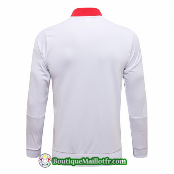 Maillot Veste Manchester United 2021 2022 Blanc Col Haut