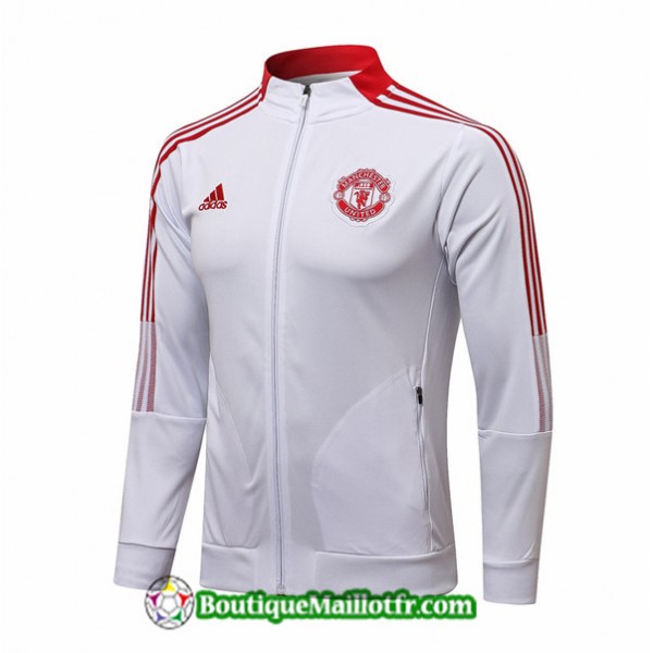 Maillot Veste Manchester United 2021 2022 Blanc Co...