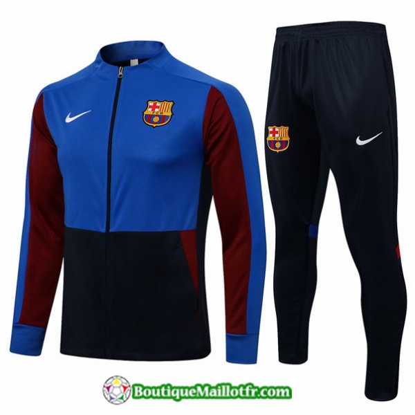 Maillot Veste Survetement Barcelone 2021 2022 Bleu