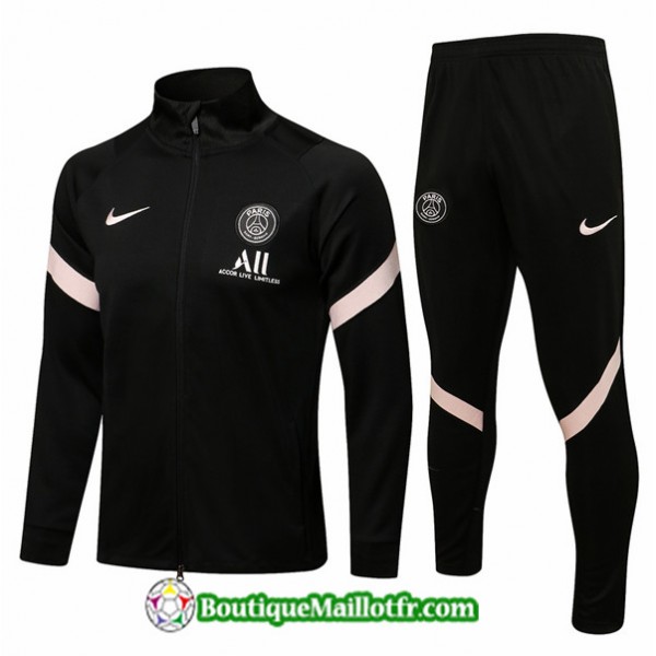 Veste Survetement Maillot Psg 2021 2022 Noir Col H...