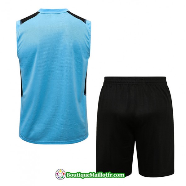 Kit Maillot Entraînement Marseille Debardeur Training 2022 2023 Bleu Clair Rouge