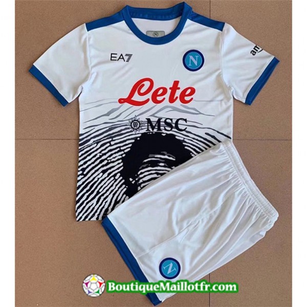 Maillot Napoli Maradona Enfant 2021 2022 Blanc