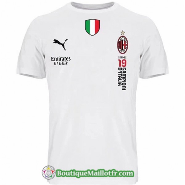 Maillot Ac Milan T Shirt 2022 2023 Blanc
