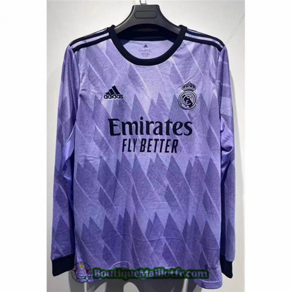 Maillot Real Madrid 2022 2023 Exterieur Manche Lon...