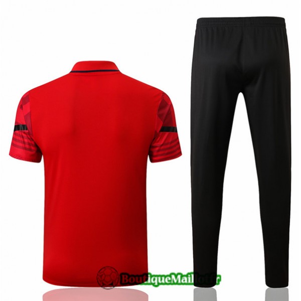 Maillot Kit Entraînement Polo Ac Milan 2022 2023 Rouge/noir Training