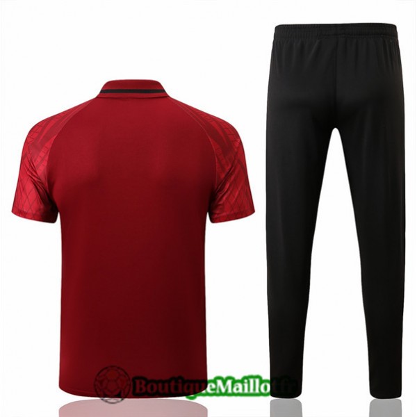 Maillot Kit Entraînement Polo Portugal 2022 2023 Rouge/noir Training