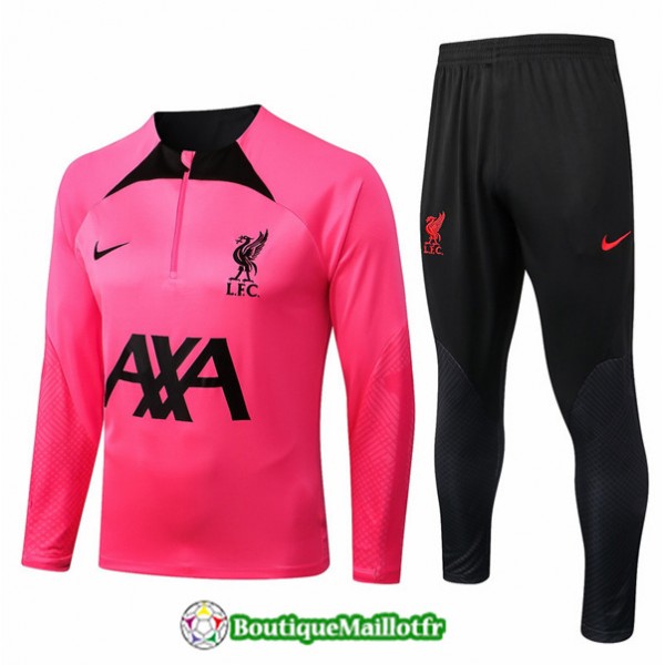 Maillot Survetement Liverpool 2022 2023 Rose/noir