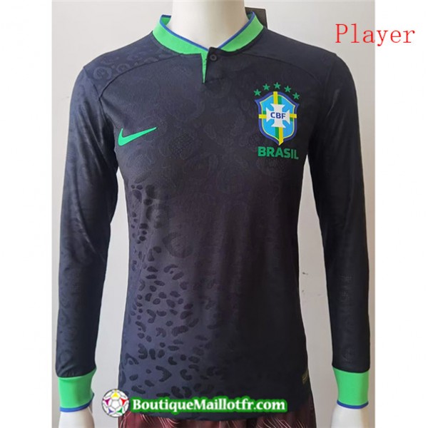 Maillot Brésil Player 2022 2023 Manche Longue Noi...