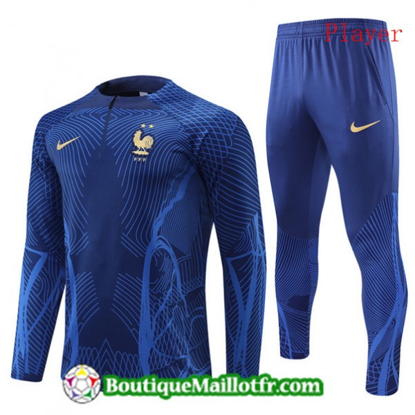 Maillot Survetement France Player 2022 2023 Bleu