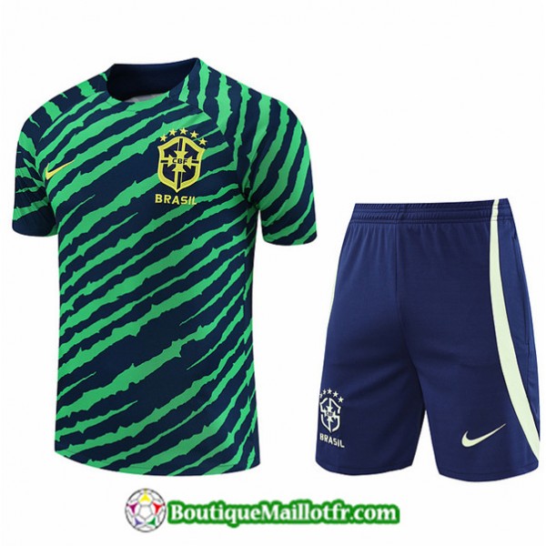 Maillot Kit Entraînement Brésil 2022 2023 Vert T...