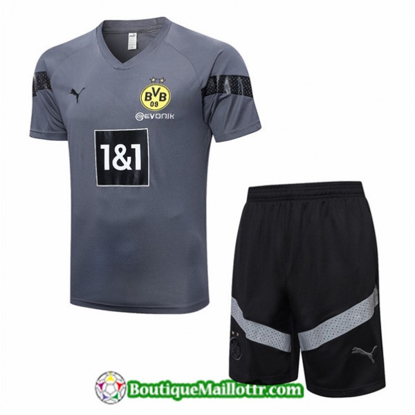 Maillot Kit Entraînement Dortmund 2022 2023 Gris Training