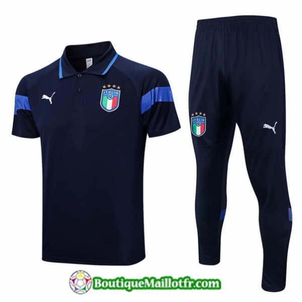 Maillot Kit Entraînement Italie Polo 2022 2023 Bleu Training