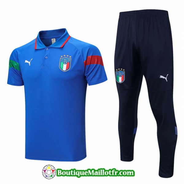 Maillot Kit Entraînement Italie Polo 2022 2023 Bl...