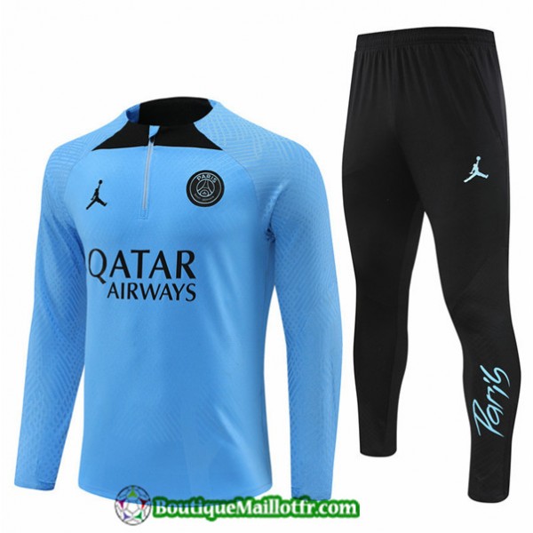 Maillot Kit Survetement Paris Paris Saint Germain Enfant Player 2023 2024 Bleu