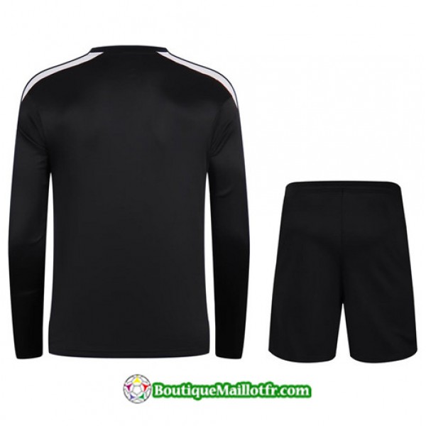 Boutiquemaillotfr 0077 Maillot Kit Entraînement Adidas Manche Longue 2023 2024 Noir